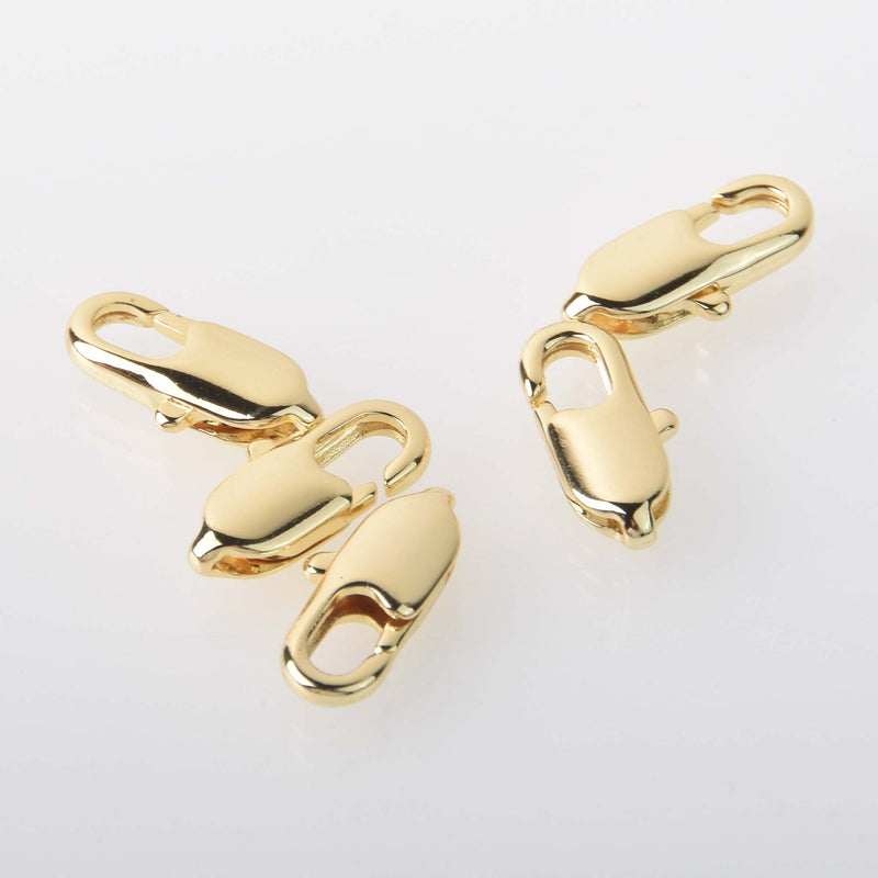 4 Gold Filled Lobster Clasps, 10mm, Light Gold, 18k gold filled, fcl0515