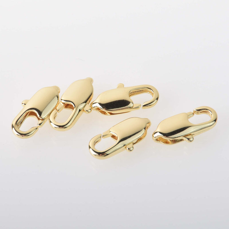 4 Gold Filled Lobster Clasps, 10mm, Light Gold, 18k gold filled, fcl0515