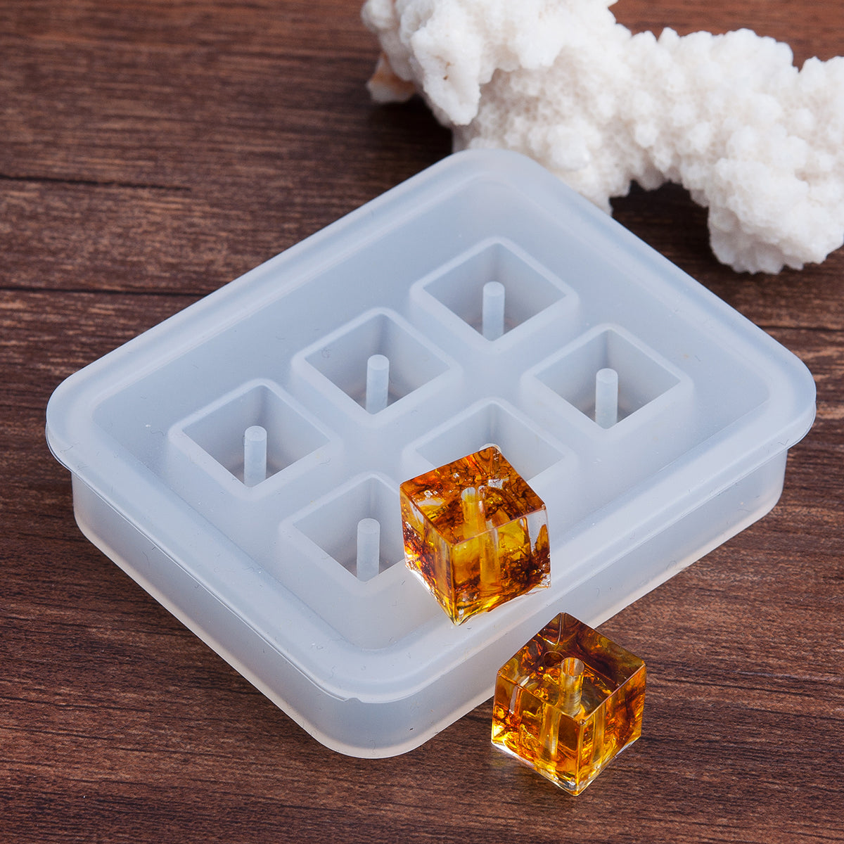 5 RESIN CUBE Molds, Tiny Silicone Molds to make cube 5mm square (3/16