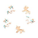 5 UNICORN Charms, BLUE Enamel with Gold Plate, Fairy Tale Charms, Animal Charms, 16x14mm, chs3371