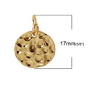 10 GOLD Hammered Metal Coin Sequin Charms, Round Dot Charms, double sided design, 13mm (1/2"), chs3391
