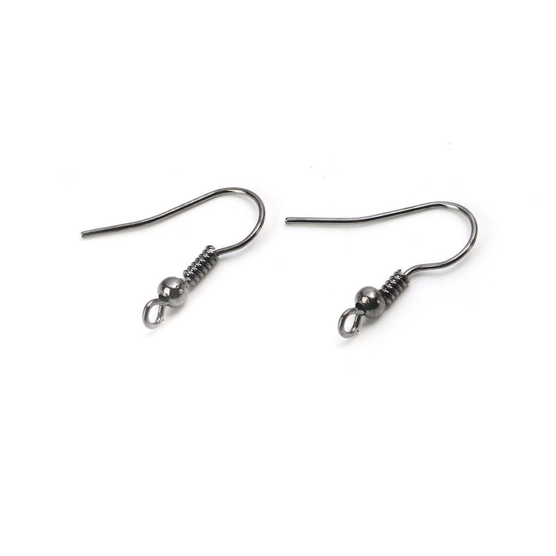 20 GUNMETAL French Hook Earrings Ear Wires (10 pairs) fin0939a