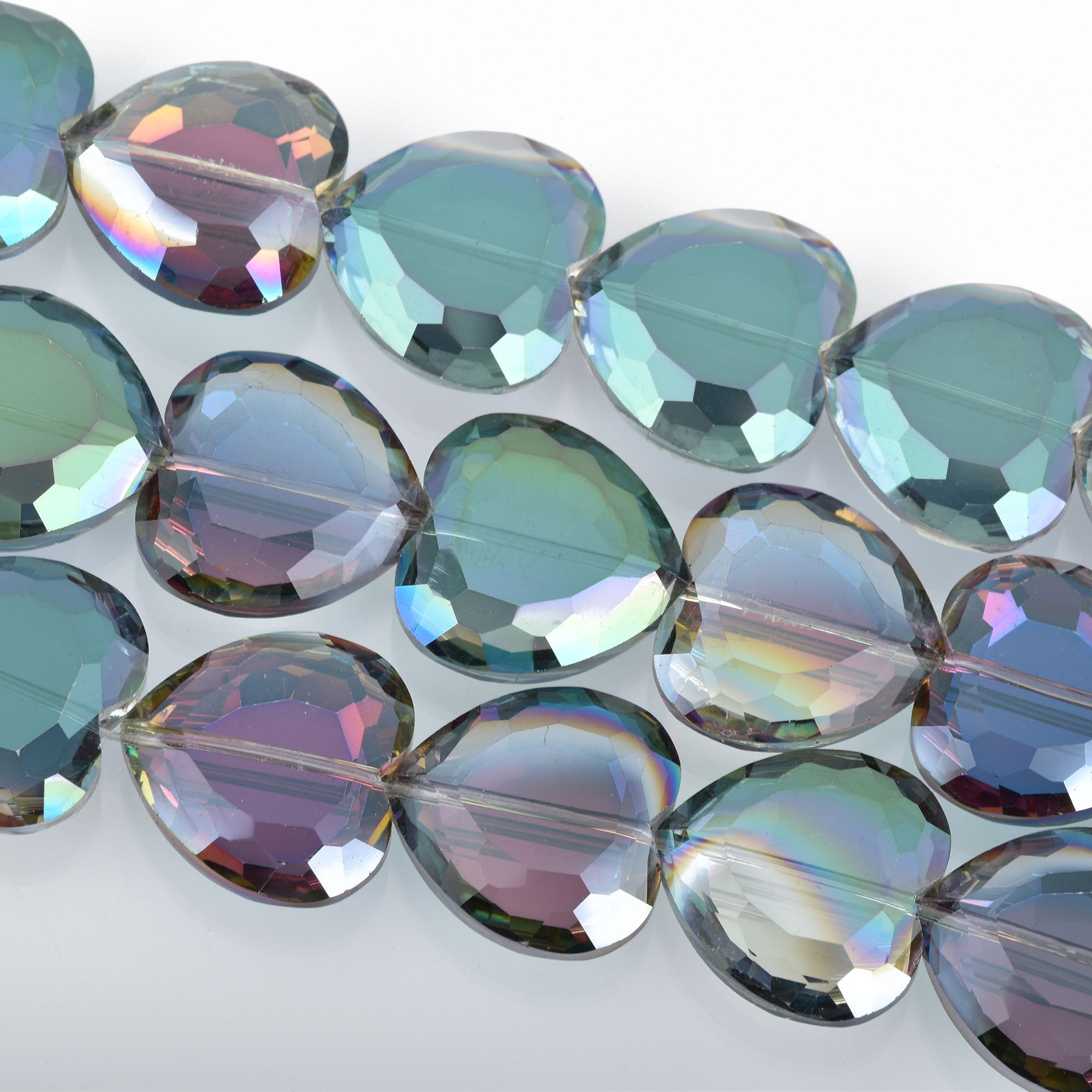 30mm CLEAR AB Round Faceted Crystal Glass Beads, 7 beads, bgl1788