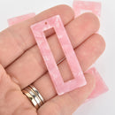 4 Acrylic Rectangle Charms PEARL LIGHT PINK Terrazzo 2" chs5985