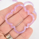 4 Acrylic Clover Flower Charms LAVENDER PURPLE PEARL Terrazzo 2" chs5990