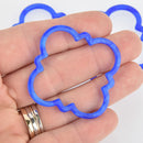 4 Acrylic Clover Flower Charms ROYAL BLUE PEARL Terrazzo 2" chs5993