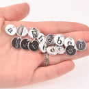 Silver Alphabet Letter Charms, 13mm 1/2" Bright Silver Plated Initial Pendants