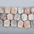 26mm Pink BOTSWANA AGATE Gemstone Beads RECTANGLE Natural Pink Peach Color gem0184