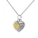 Cremation Ash Urn Charm Locket, Silver Stainless Steel with Sunflower jlr0307