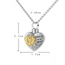 Cremation Ash Urn Charm Locket, Silver Stainless Steel with Sunflower jlr0307