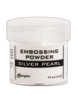 Embossing Powder Silver Pearl, 1oz Jar by Ranger - Textured Cardmaking, Scrapbooking, Papercrafting, Junk Journals! emb0006