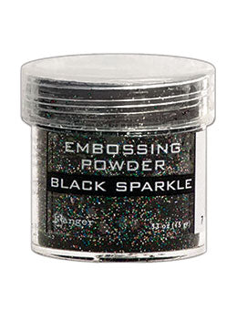 Embossing Powder Black Sparkle, 1oz Jar by Ranger - Textured Cardmaking, Scrapbooking, Papercrafting, Junk Journals! emb0003