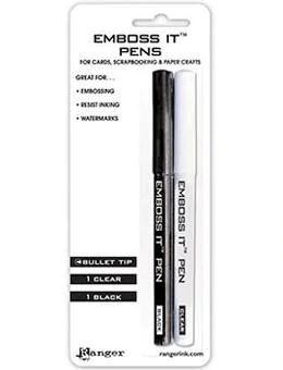 Emboss It™ Embossing Pens Black & Clear, 2pc, Ranger Pens for Heat Emboss Powders, Pen Set EMB0011