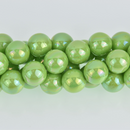 16mm Lime Green Iridescent Acrylic Bubblegum Beads, Round Smooth, x20 beads, bac0429