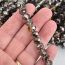 10mm BLACK VITRAIL Rondelle Crystal Beads, Faceted Glass, strand, 34 beads, bgl1841