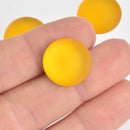 18mm Lemon Yellow Lunasoft Lucite Cabochons, Matte Round, x2, cab0670