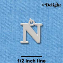 NU . N . Greek Letter . Sorority Sis . Silver Plated Alphabet Charm chs0548