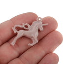 5 UNICORN Charms, PASTEL PINK Enamel, Fairy Tale Charms, Animal Charms, 36x28mm, chs3374
