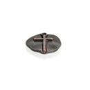 10 Gunmetal Coin Relic Charms, Gunmetal Coin with Copper Cross, round coin charms, 21x19mm, chs3444