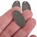 10 Gunmetal Drop Charms, Textured Oval, 30mm, chs3842