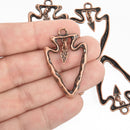 2 Distressed COPPER ARROWHEAD Pendant Charms 41x26mm chs4685