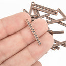 20 Copper Stick Charms, oxidized metal 26x3mm chs4702