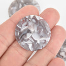 4 Acrylic Circle Charms GRAY MIST Terrazzo Rainbow 1.25" chs5617