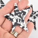 4 Acrylic Star Charms EBONY Terrazzo 2-3/8" chs5999
