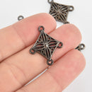 10 Gunmetal Charms Diamond Filigree Chandelier Design 25mm, chs6564
