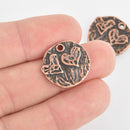 8 Copper Heart Charms, Valentines Day, 20mm, chs6625