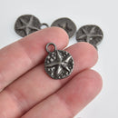 5 Gunmetal Black Starfish Charms, 17mm, chs6782