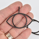 Black Evil Eye Micro Pave Charm, Black CZ, 2", chs7016