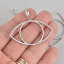 Silver Evil Eye Micro Pave Charm 2", chs7017