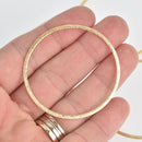 2 Gold Ring Connector Charms, Brushed metal circle links 2" chs7089