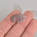 10 Silver Filigree Connector Charms, Oval 2mm, chs7115