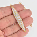 Gold Spindle Charm Micropave Micro Pave 2-1/4" chs7212