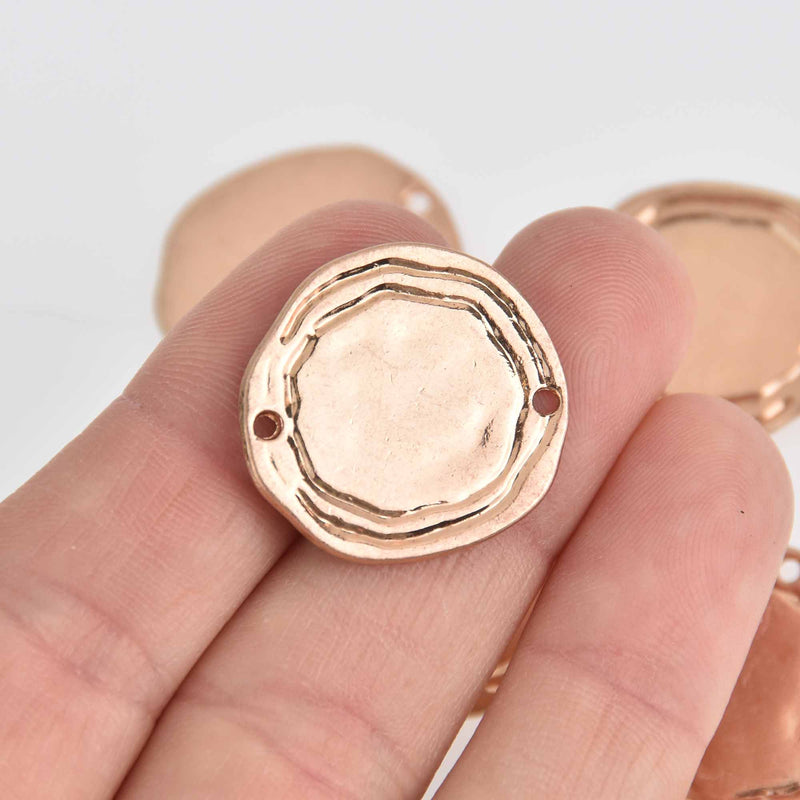 8 Light Rose Gold Connector Charms, 25mm, chs7304