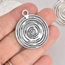 5 Silver Spiral Charms, 32mm, chs7317