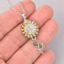 Cremation Ash Urn Charm Locket, Daisy Flower, Silver Stainless Steel with Crystals, 1.75", chs7857