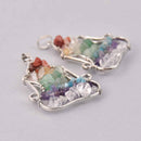 Goddess Chakra Charm, Rainbow Crystals with Silver, 1.75", chs7887