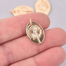 1 Gold Dandelion Charm, CZ crystal, chs8000
