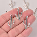 10 Silver CACTUS Charms, Metal, chs8050