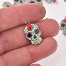 10 Skull Charms, Day of the Dead Charms, Halloween Charms, chs8148b