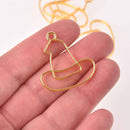 6 Gold Bezel Charms for Resin, Halloween Witch Hat Charm, chs8155
