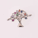 Silver Tree Charm Connector, Rainbow Micro Pave Charm, chs8220
