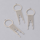 2 Stainless Steel Charms, silver, 2.25", chs8235