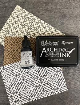 Neutrals Black Grey Brown Archival Ink™ Pad 4 Pack by Ranger, acid free permanent waterproof ink, 2x3" ink pad pap0051