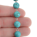 11 feet TURQUOISE BLUE Howlite Rosary Chain, silver wire links, 10mm round stone bead chain, fch0697b