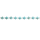 3ft (1 yard) TURQUOISE HOWLITE Fancy Cross Bead Rosary Chain, gemstone chain, SILVER links, 14mm gemstone beads, fch0710a
