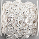 1 yard Bright Silver Round Hammered Link Chain, links are 17mm fch0887a